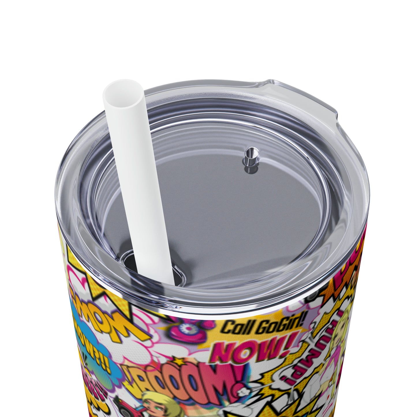GoGirl Comic Neenja Skinny Tumbler with Straw, 20oz