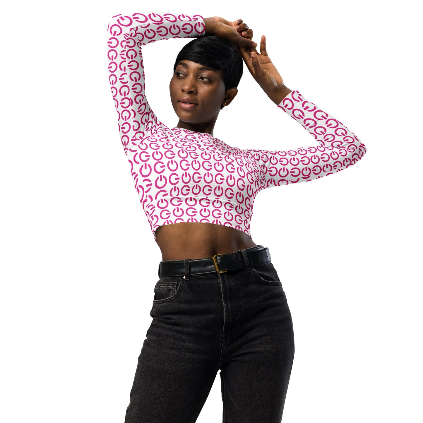 GoGirl Logo Recycled long-sleeve crop top
