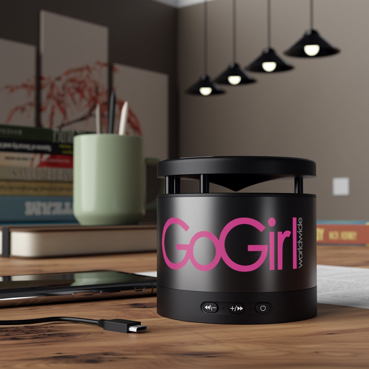 GoGirl Metal Bluetooth Speaker and Wireless Charging Pad