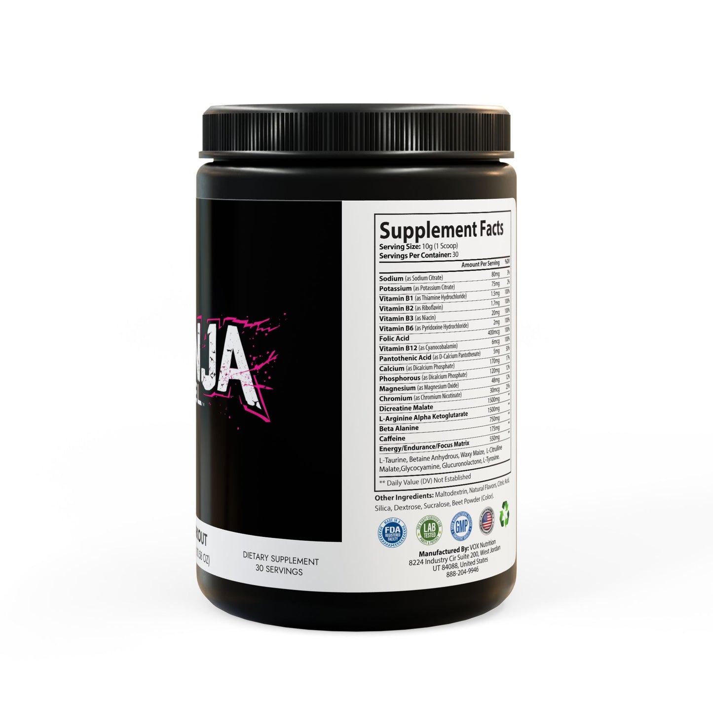 NEENJA FUEL Pre-Workout Supplement, Watermelon (300g, 10.58oz)