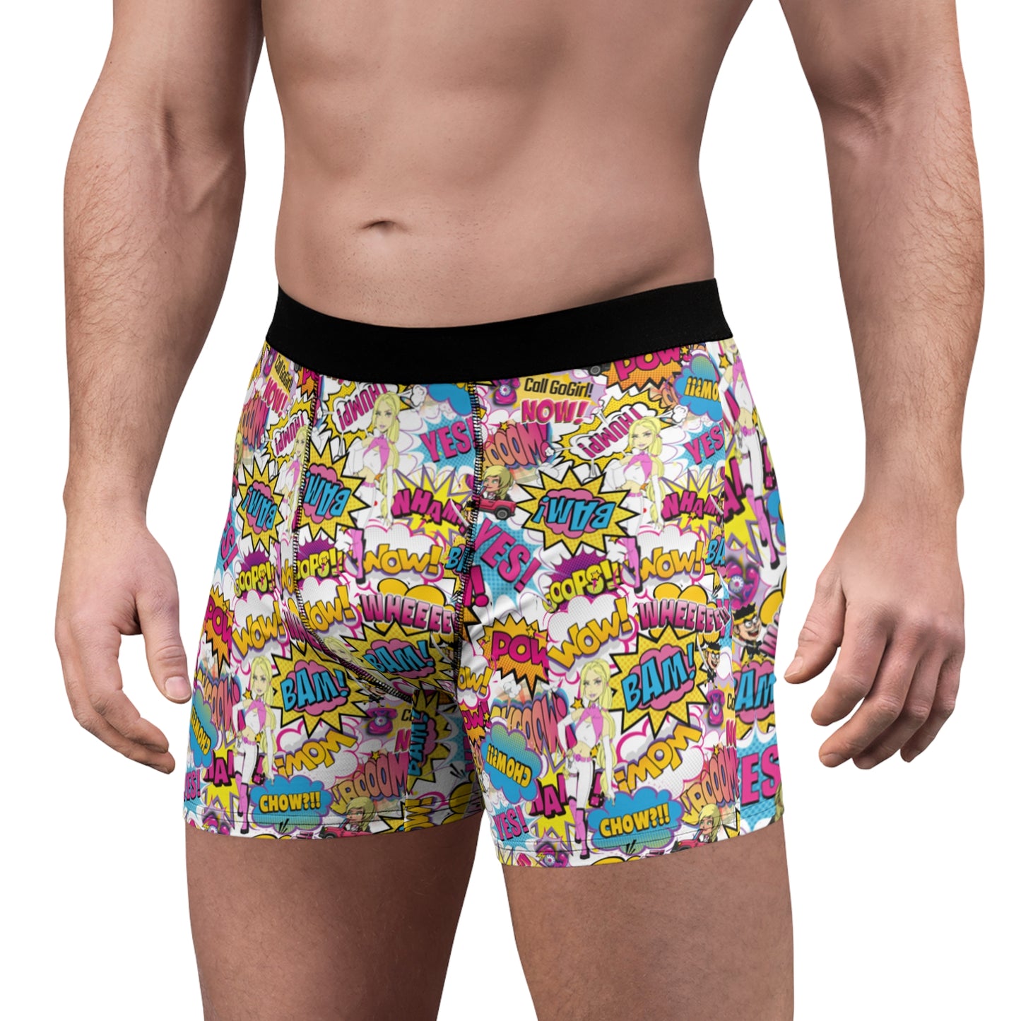 GoGirl Neenja Comic Men's Boxer Briefs (AOP)