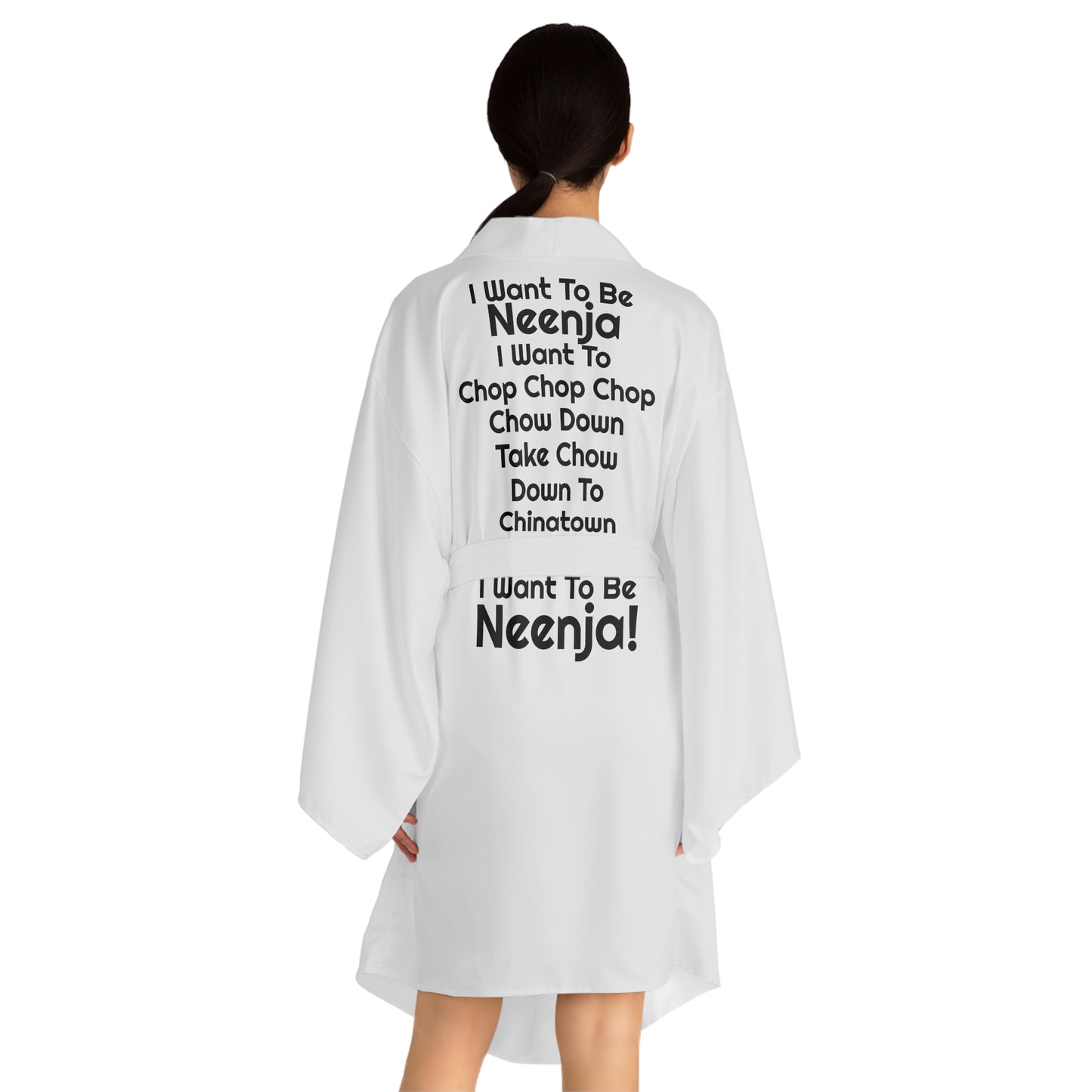 I Want To Be Neenja Long Sleeve Kimono Robe (AOP)