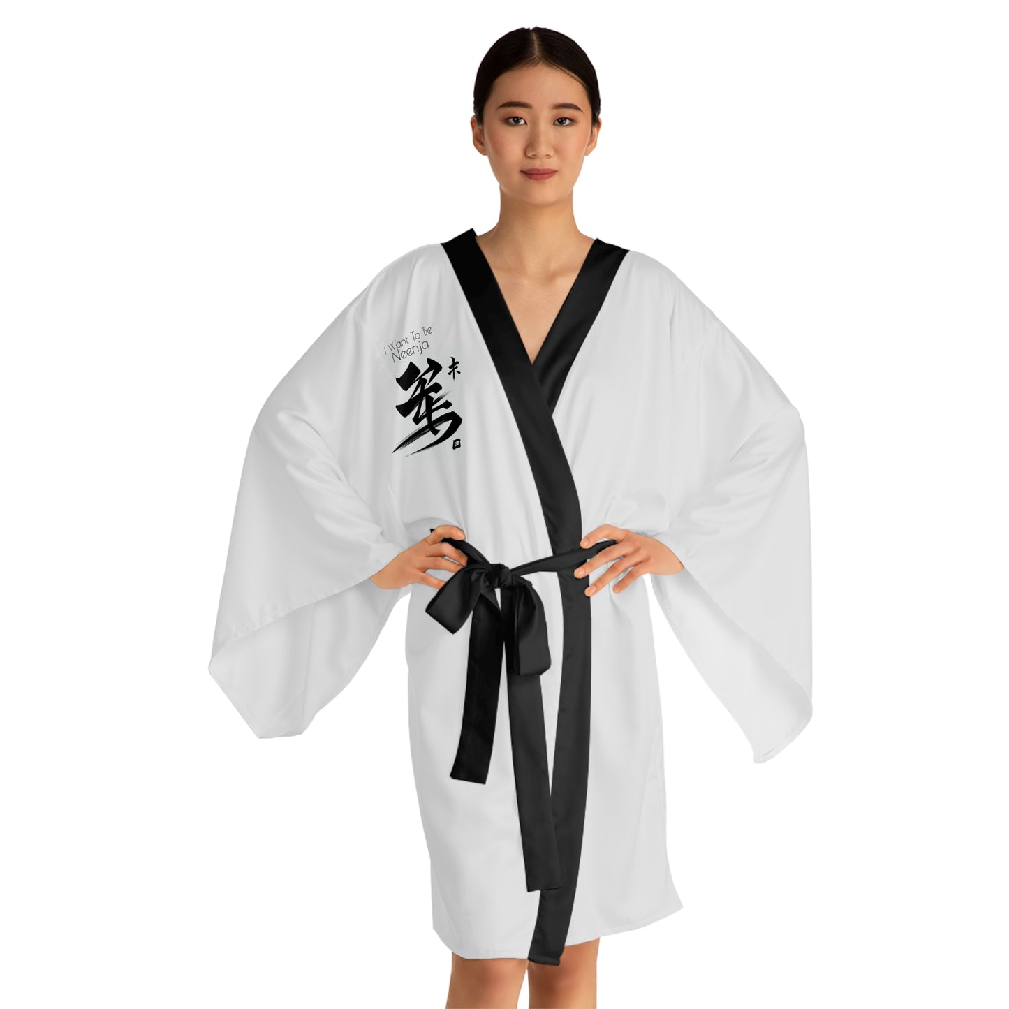 I Want To Be Neenja Long Sleeve Kimono Robe (AOP)