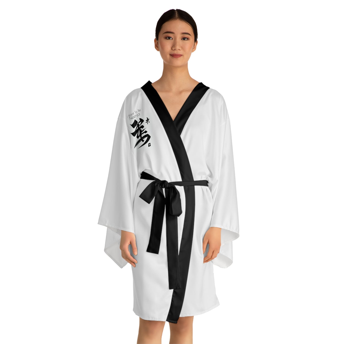 I Want To Be Neenja Long Sleeve Kimono Robe (AOP)